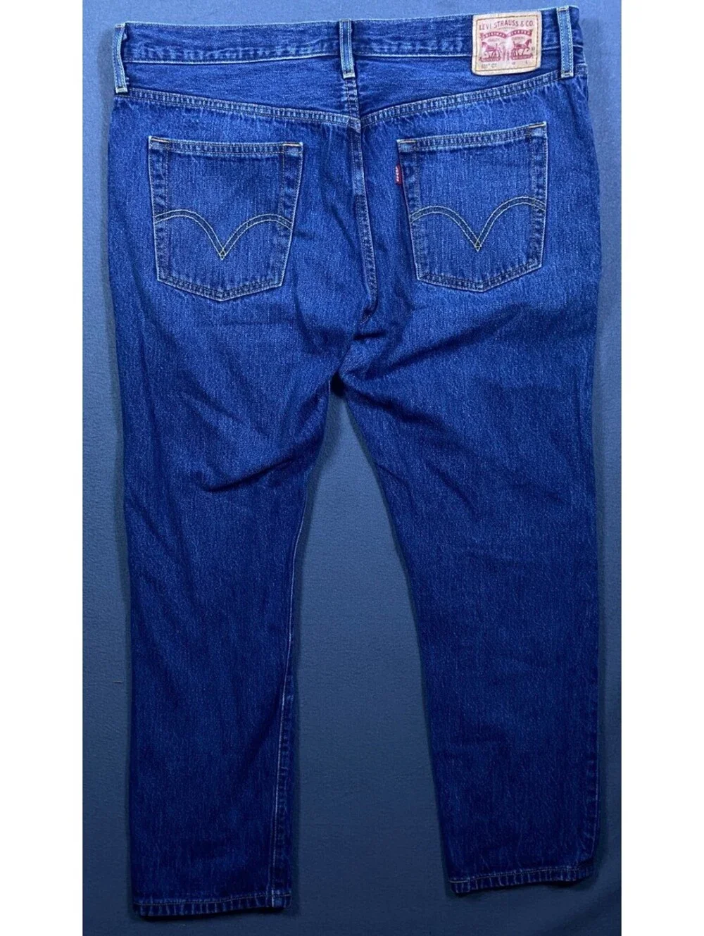 Levis 501 CT Jeans Medium Wash Button Fly 36x27 Custom Tapered Classic Whiskered